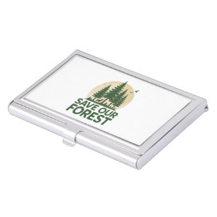 Save Our Forest – Eco-Friendly Nature Conservation Business Card Case