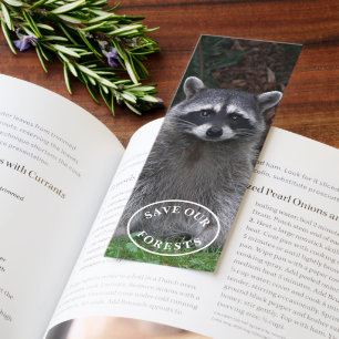 Save Our Forests Raccoon Wildlife Photo Bookmarks