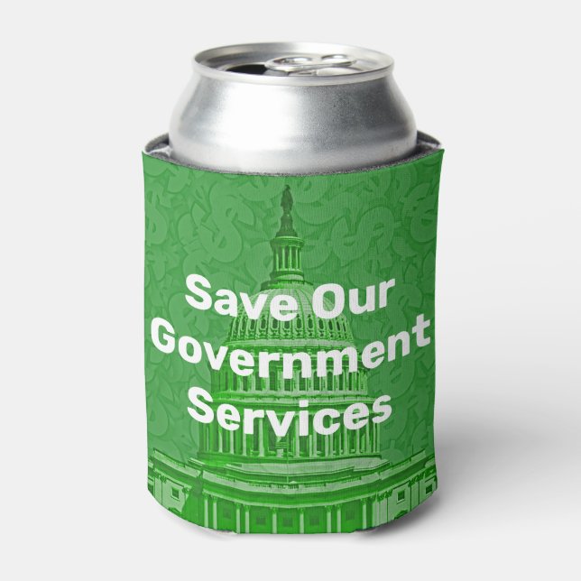 Save Our Government Services Can Cooler (Can Front)