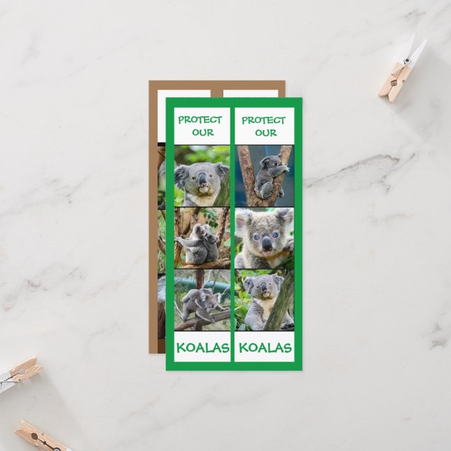 Save Our Koalas, Protect, Bookmarks Card (Front/Back In Situ)