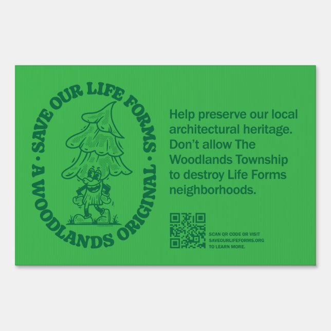 Save Our Life Forms Yard Sign (Front)