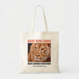 Save our lions - ban canned hunting - tote bag -