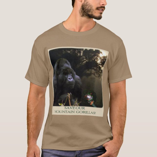 "Save our Mountain Gorillas" Wildlife T-Shirt (Front)