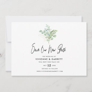 Save Our New Date Botanical Wedding Announcement