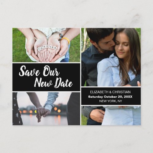 Save Our New date Photos Wedding Editable Postcard