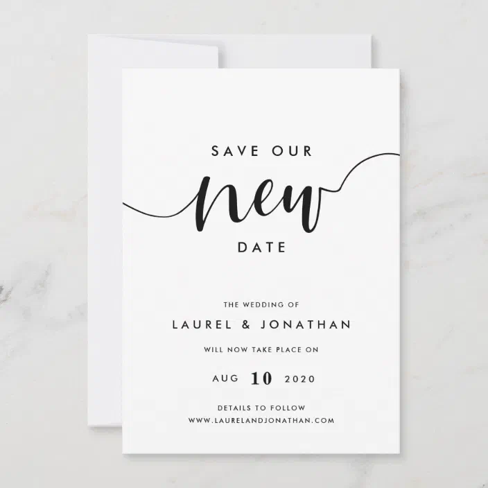 Custom Rescheduled Save The Date Wedding Announcement for Postponed Wedding Sign 