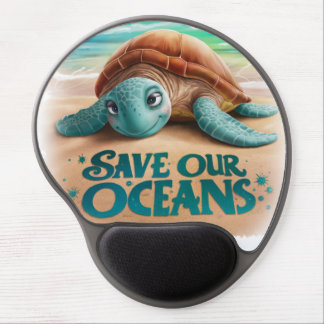 Save our Oceans Beautiful and cute Turtle Gel Mouse Pad