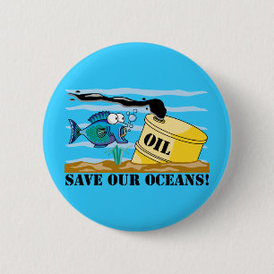 Save Our Oceans Earth Day Pinback Button