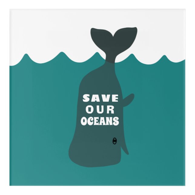 Save Our Oceans Environmental Art Whale Kids Art (Front)