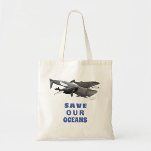 Save Our Oceans Environmental Art Whale Tote Bag