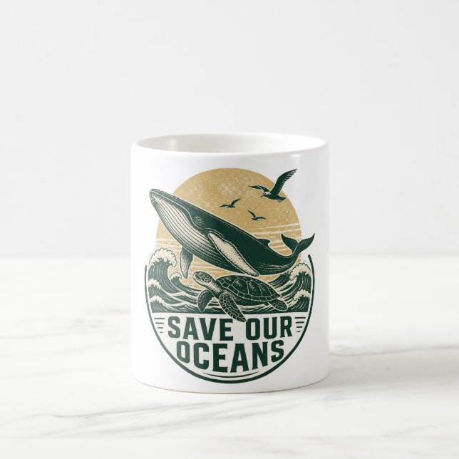 Save Our Oceans Environmental Conservation Coffee Mug (Center)