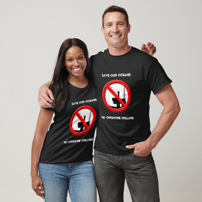 Save Our Oceans No Offshore Drilling Mens Black T T-Shirt (Unisex)
