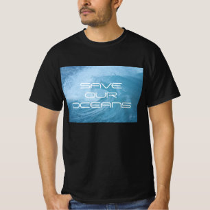 SAVE OUR OCEANS WAVE SURF GRAPHIC TEE SHIRT