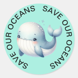 Save our Oceans Whale Stickers