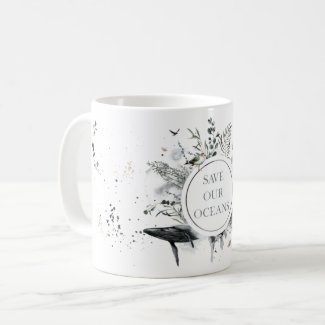 Save Our Oceans Wildlife and Whale Mug