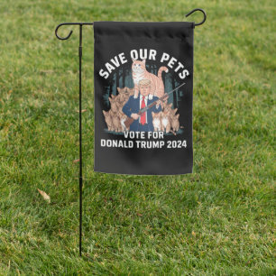 Save Our Pets 2024 President Trump Political Garden Flag