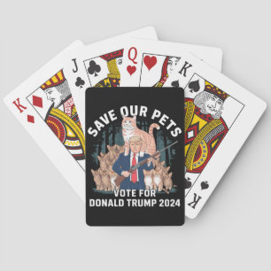 Save Our Pets 2024 President Trump Political Poker Cards