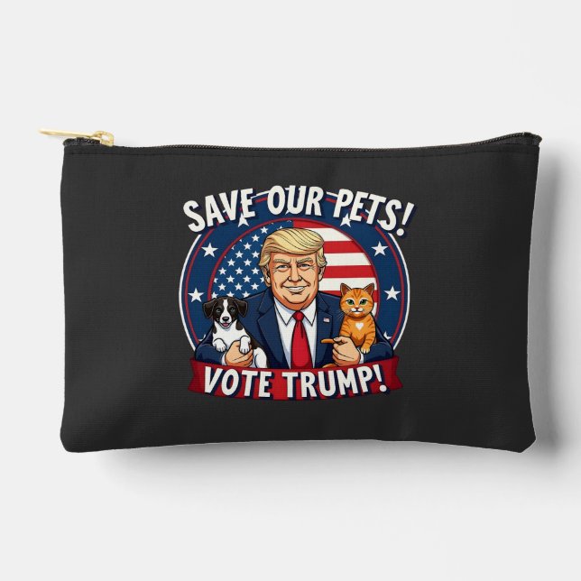 Save our Pets Vote Trump Pets For Trump Accessory Pouch (Front)