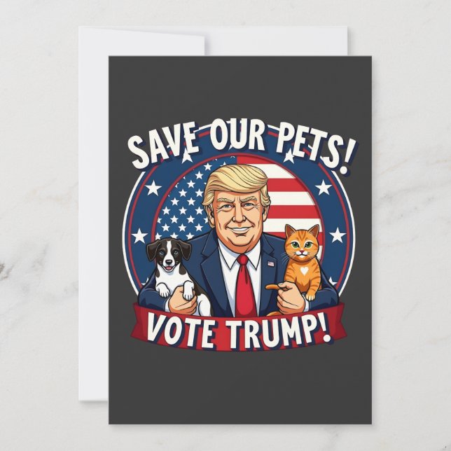 Save our Pets Vote Trump Pets For Trump Invitation (Front)