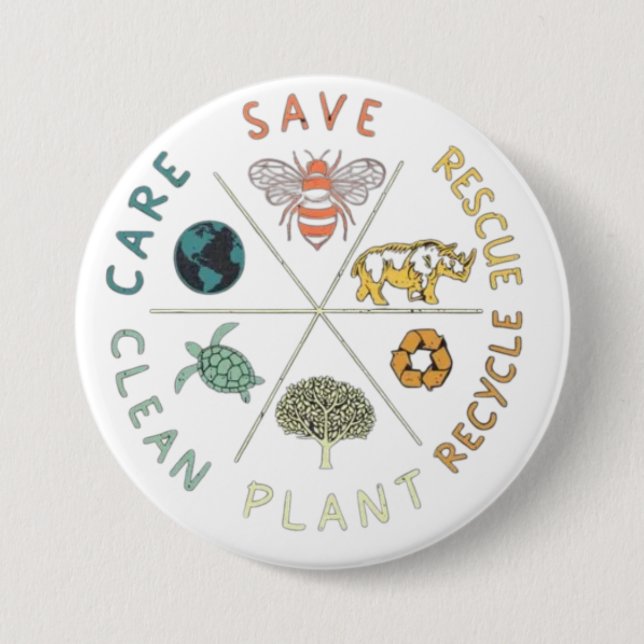 🌎💚 Save Our Planet 🌿 Button (Front)