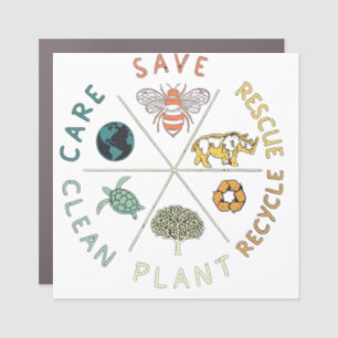 🌎💚 Save Our Planet 🌿 Car Magnet