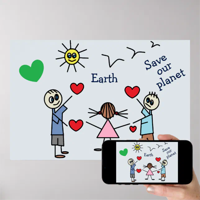 Childs Drawing Earth Save Our Planet Stock Illustration 70034674 |  Shutterstock