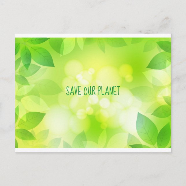 Save Our Planet Environmental Green Postcard (Front)