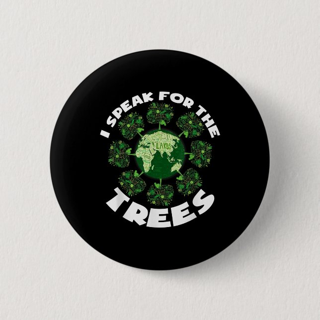 Save Our Planet For Environmental Protection Trees Button (Front)