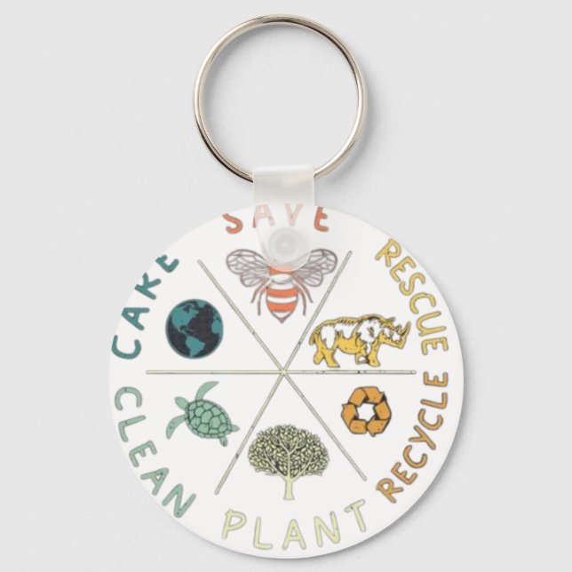 🌎💚 Save Our Planet 🌿 Keychain (Front)