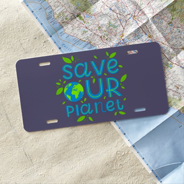 Save Our Planet License Plate (In Situ)