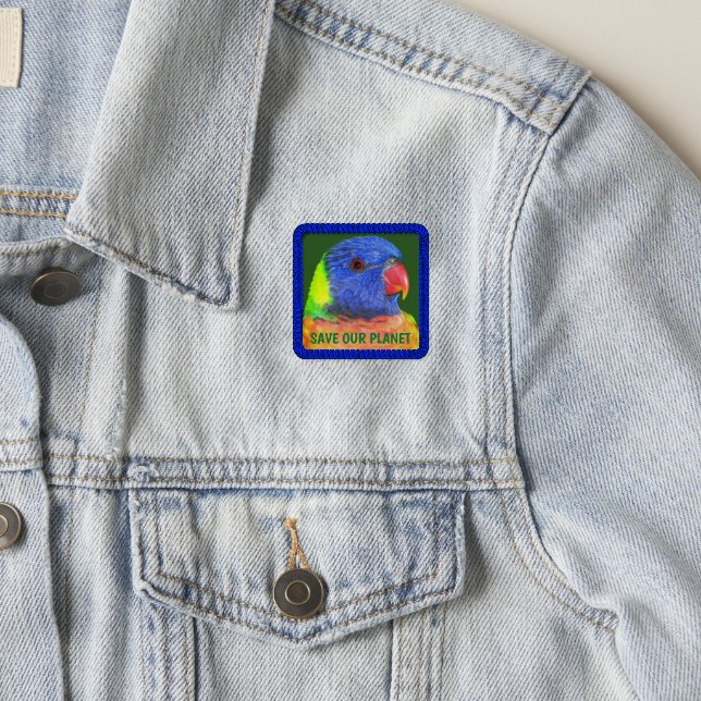 Save Our Planet Rainbow Lorikeet Photo Patch (On Jacket)