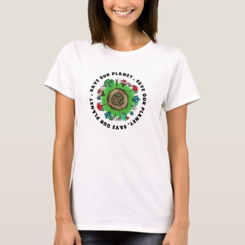Save Our Planet Slogan and Icon T_Shirt