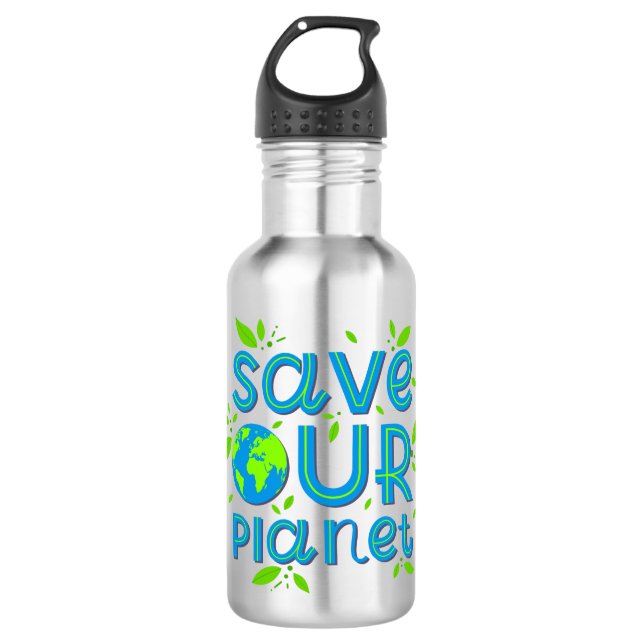 Save Our Planet Stainless Steel Water Bottle (Front)