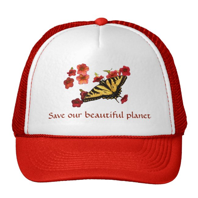 Save Our Planet Swallowtail Butterfly Flowers Hat