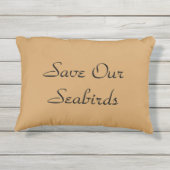 Save Our Seabirds Cushion by RoseWrites (Back)