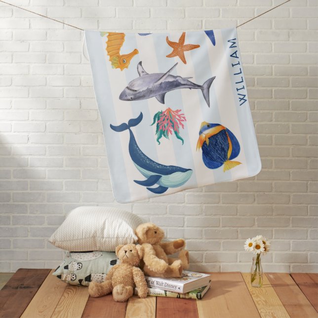 Save Our Seas | Endangered Marine Animals Baby Blanket (In Situ)