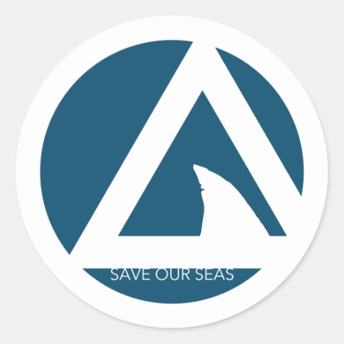 save our seas tricircles classic round sticker