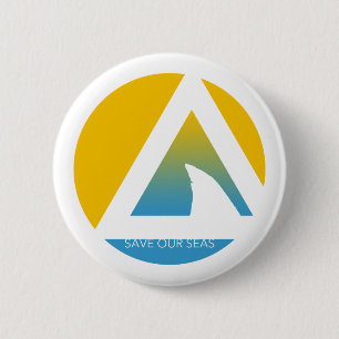 save our seas tricircles pinback button