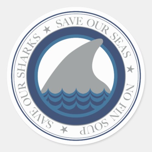 save our sharks classic round sticker