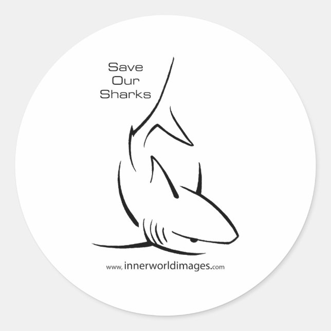 Save Our Sharks Classic Round Sticker (Front)
