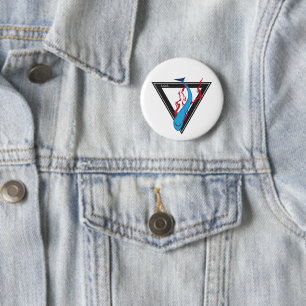 save our sharks SOS triangle Pinback Button
