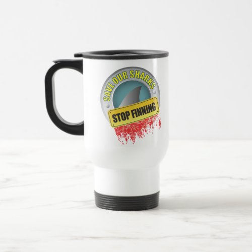 Save Our Sharks Stop Finning Insulated Travel Mug