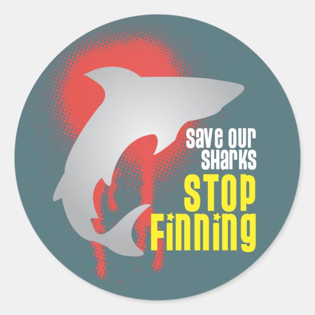 Save Our Sharks Stop Finning Stickers (Front)