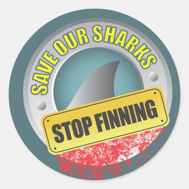 Save Our Sharks Stop Finning Stickers (Front)