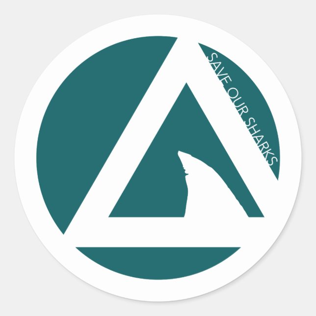 save our sharks tricircles classic round sticker (Front)