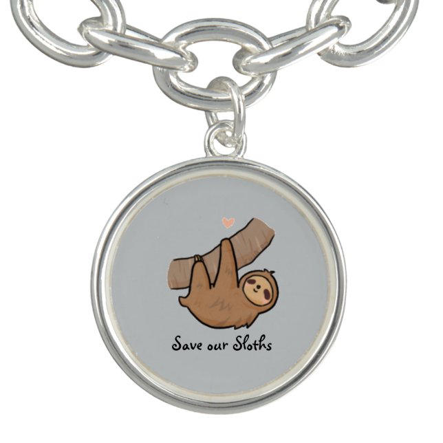 Save our Sloths Charm Bracelet (Design)