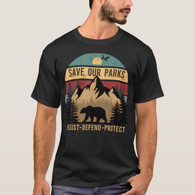 Save Our Us National Parks Hiking And Camping Love T-Shirt (Front)