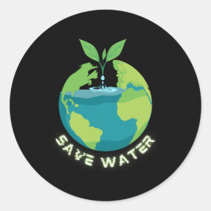 Save Our Waters - Earth Day Clean Water Conservati Classic Round Sticker