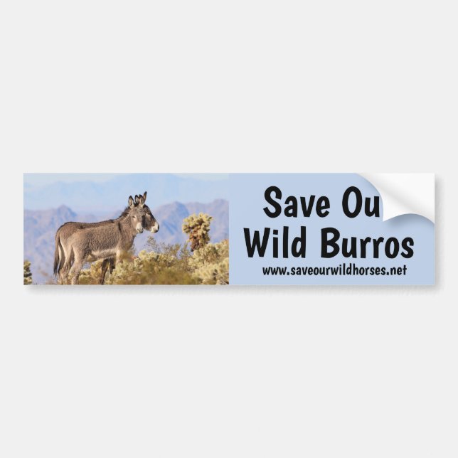 Save Our Wild Burros  Bumper Sticker (Front)