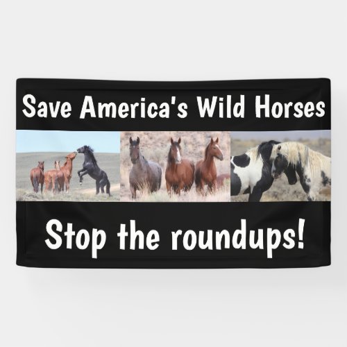 Save Our Wild Horses 3 x 5 Banner